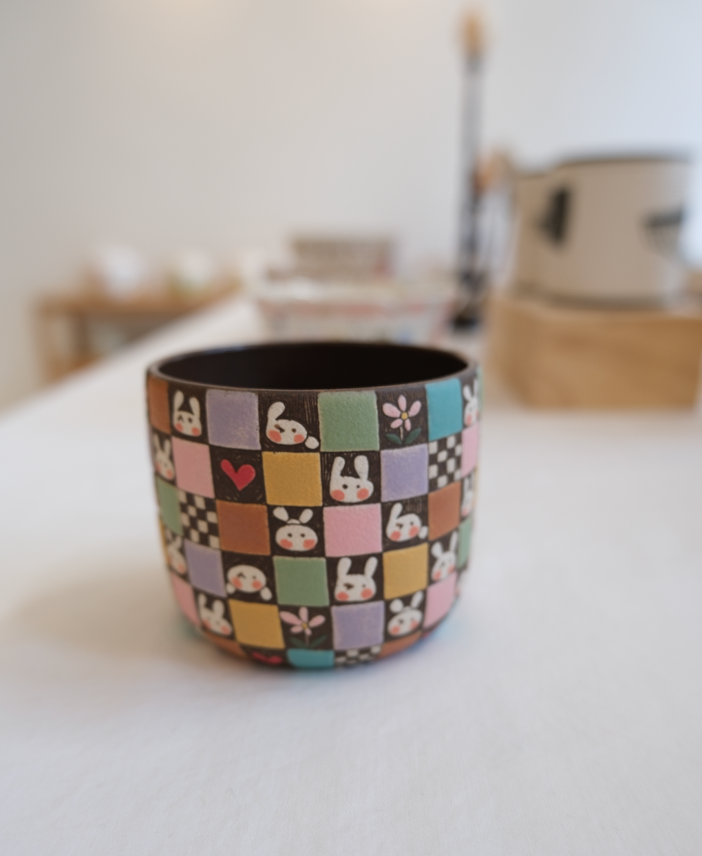 Patchwork Bunny Cup Dark Tone