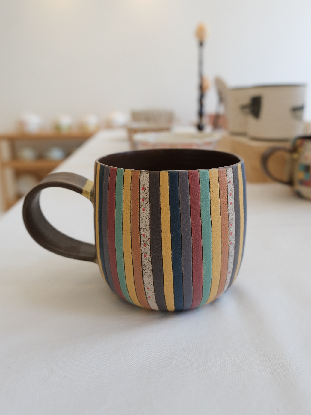 Striped Rabbit Handle Cup