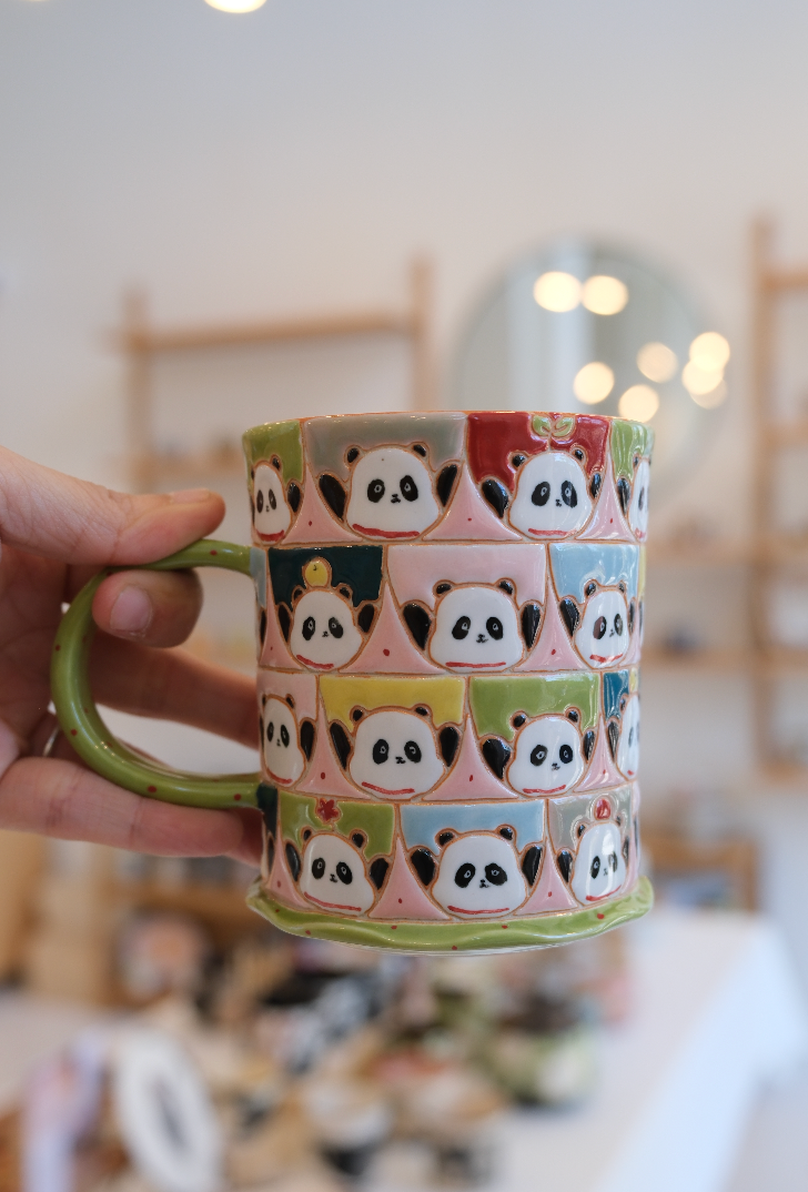 Scalloped Panda Mug