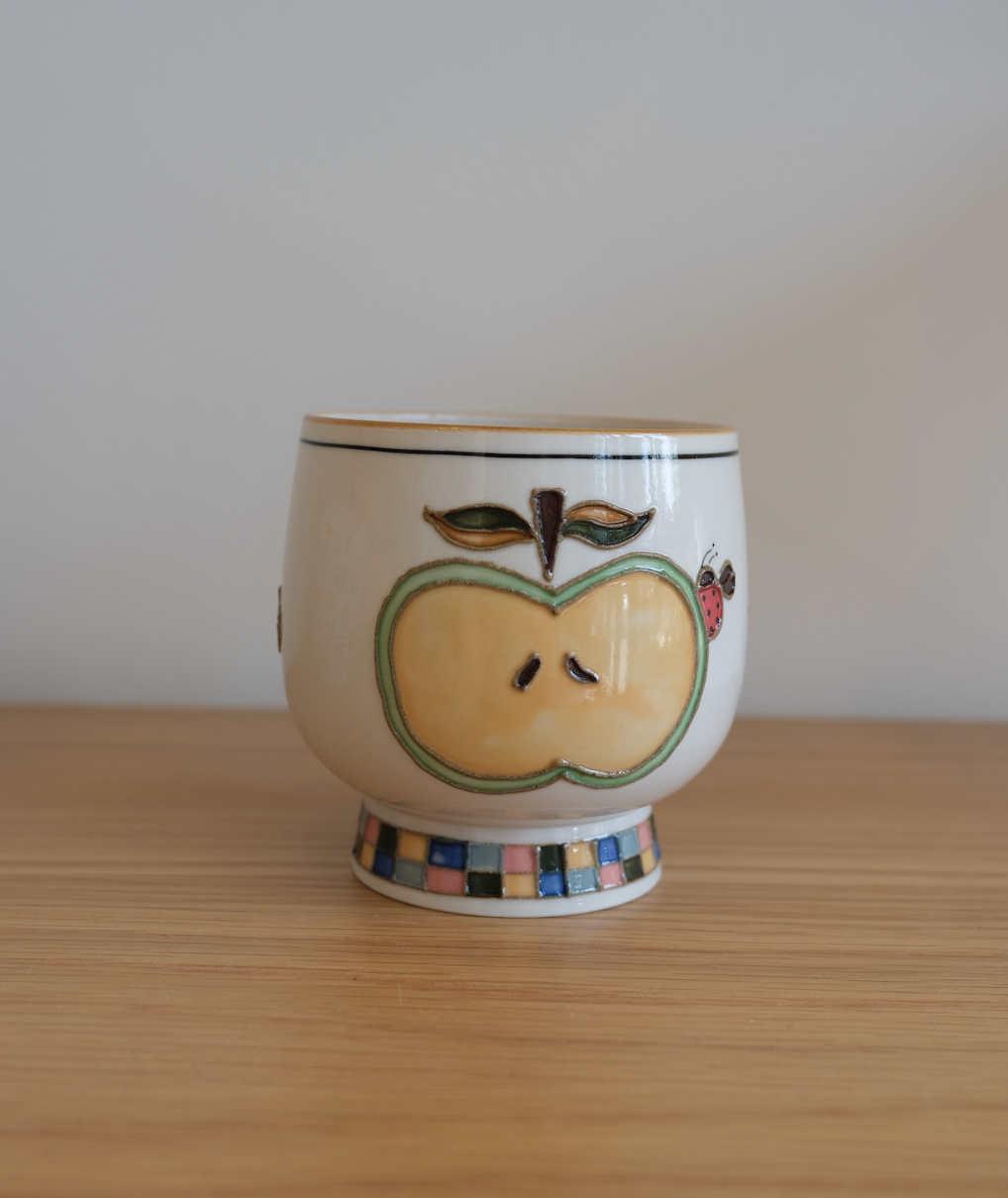 Green Apple Peekaboo Footed Cup