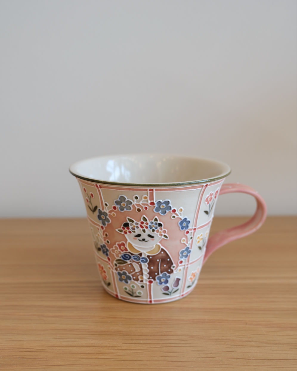 Panda Floral Wreath Handle Cup