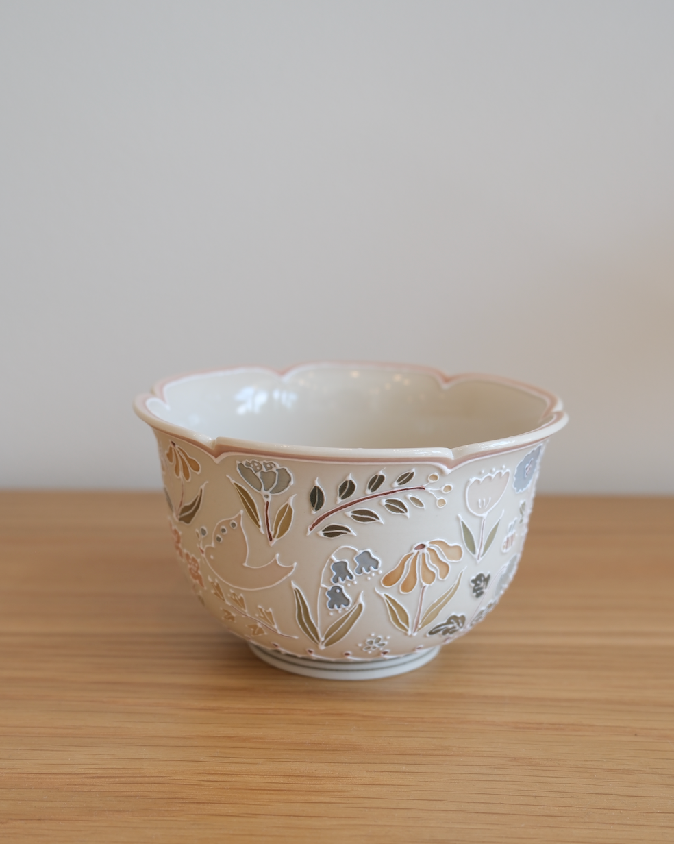 Flying Bird Floral Bowl