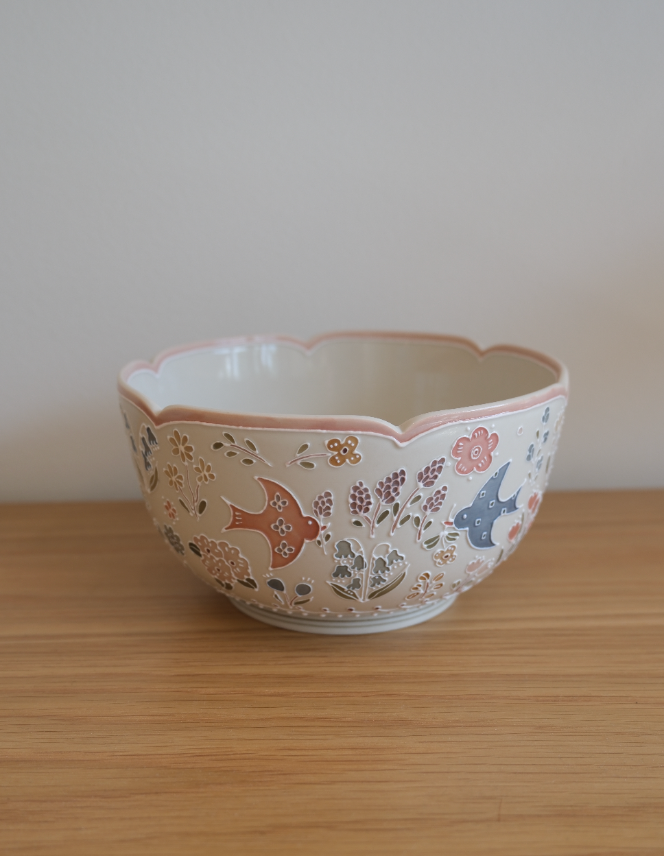 Flying Bird Floral Big Noodle Bowl