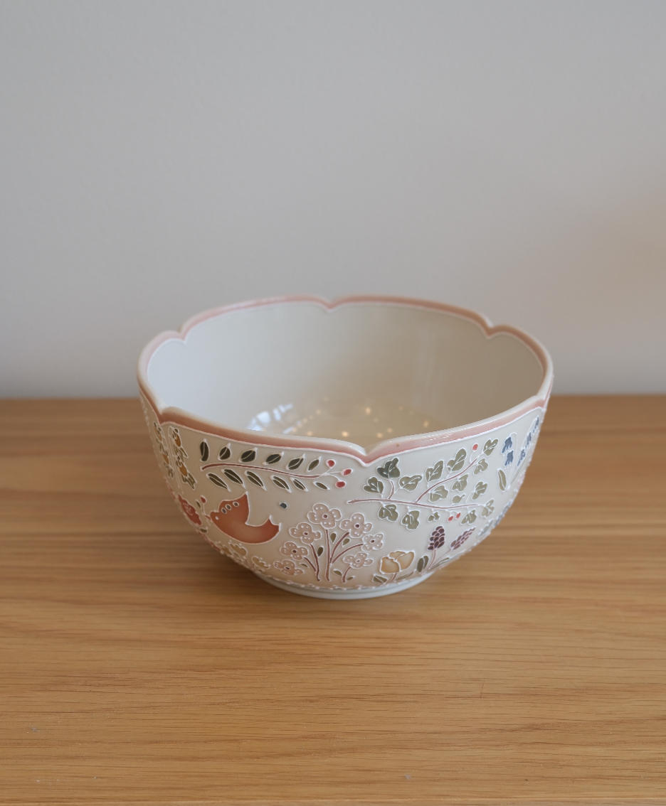Flying Bird Floral Big Noodle Bowl