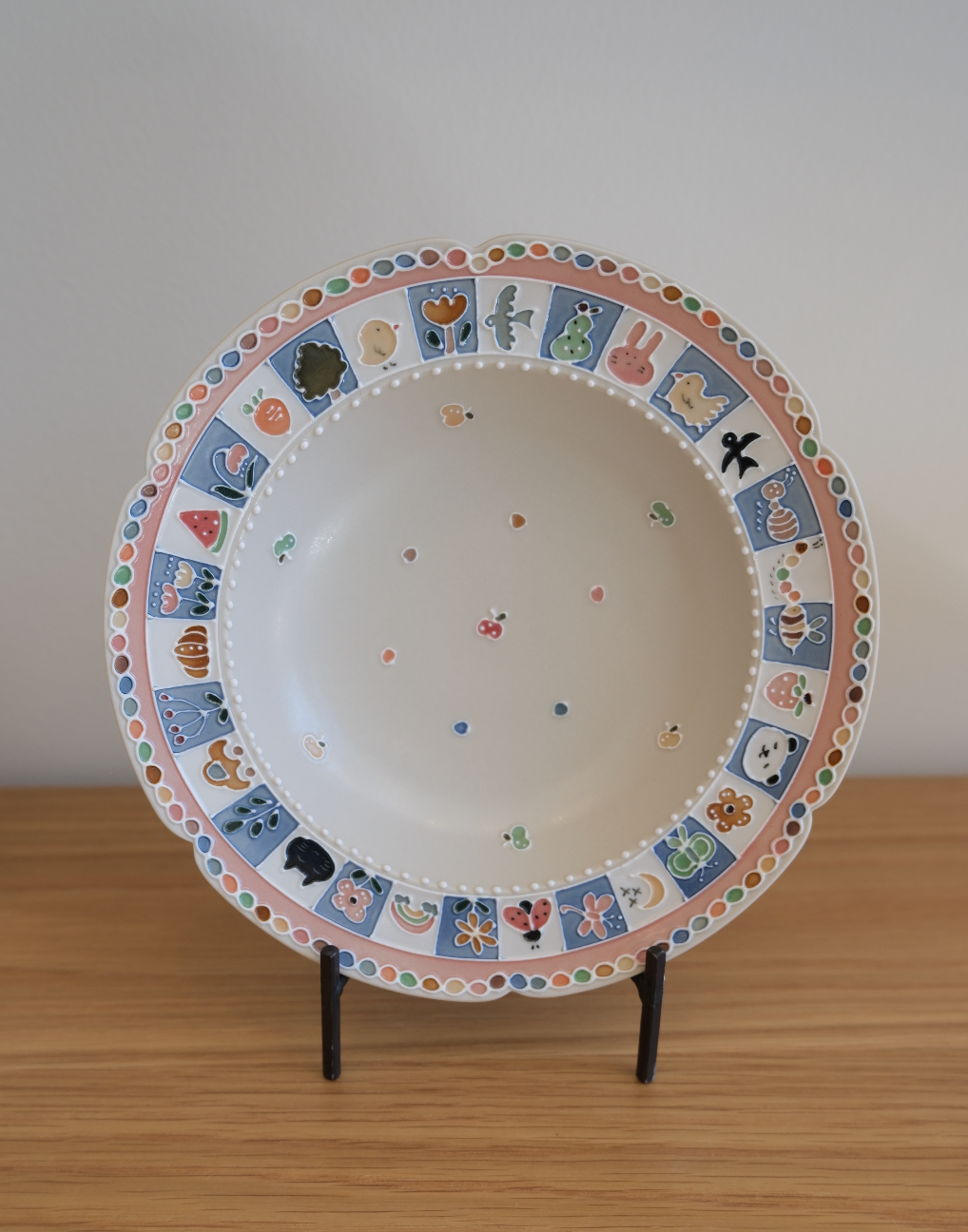 Blue & White Grid Plate - Big