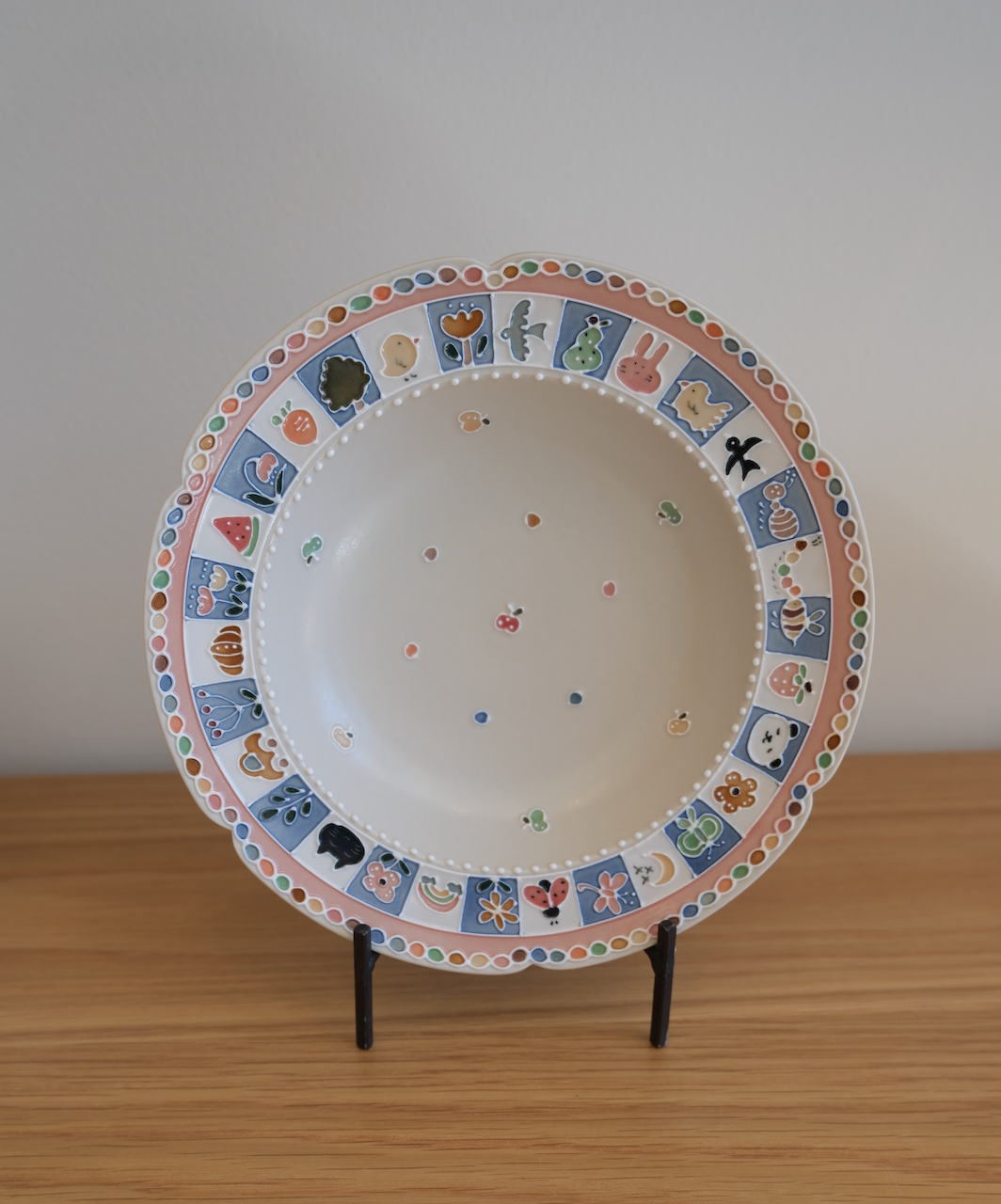 Blue & White Grid Plate - Small