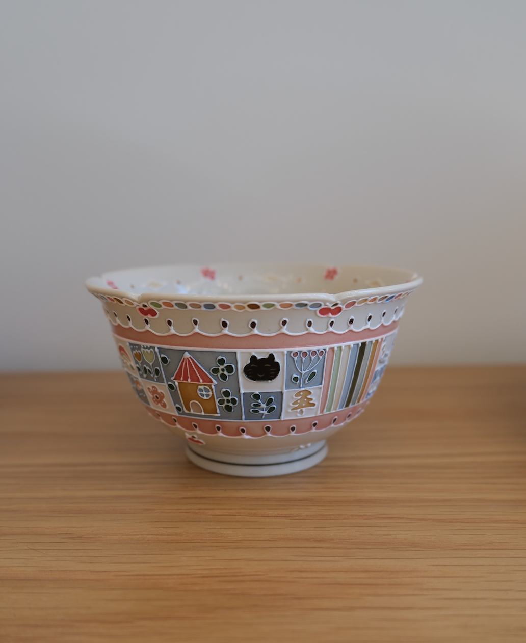Blue & White Grid Bowl