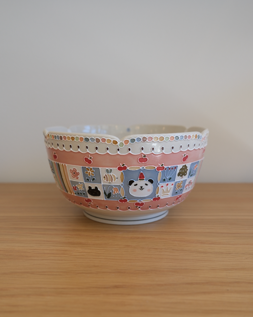 Blue & White Grid Big Bowl