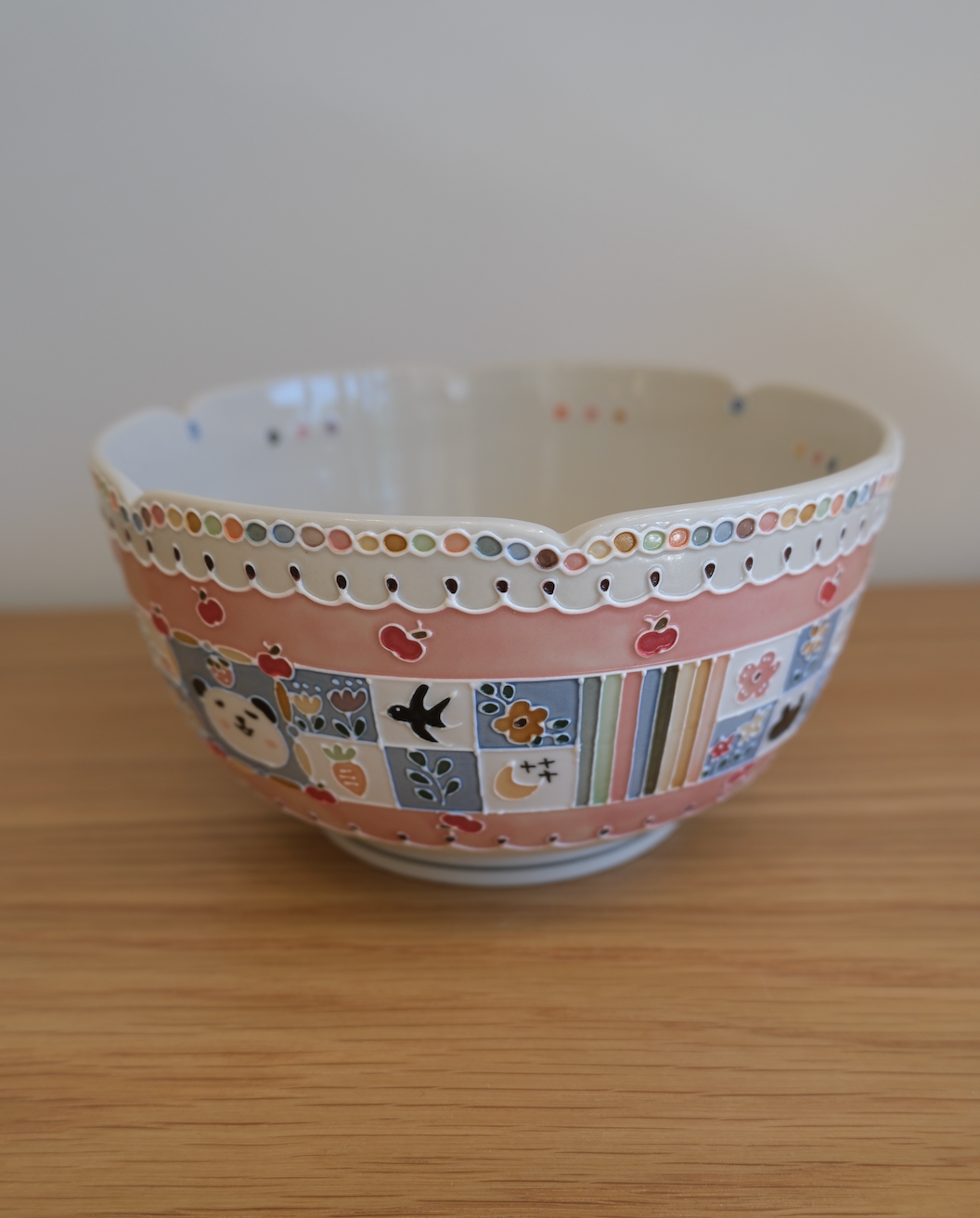 Blue & White Grid Big Bowl