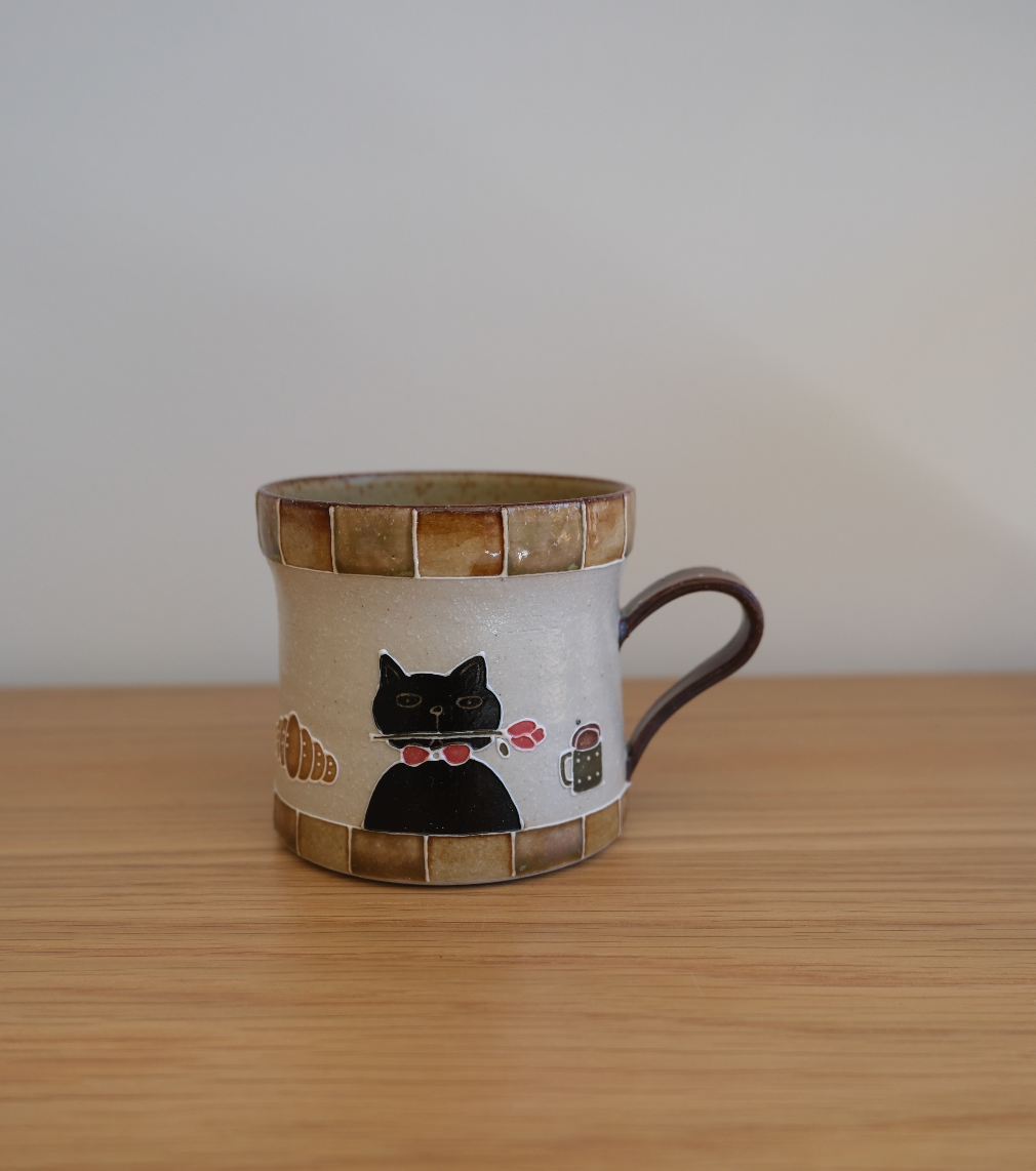 Black Cat Stoneware Mug