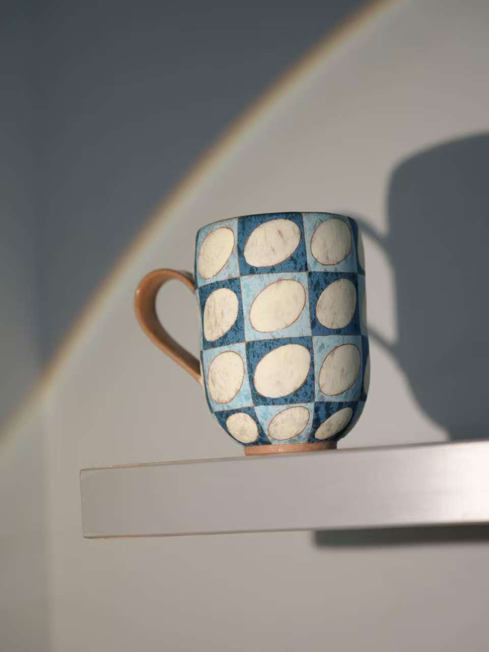 Pebble Gingham Gourd Handle Cup