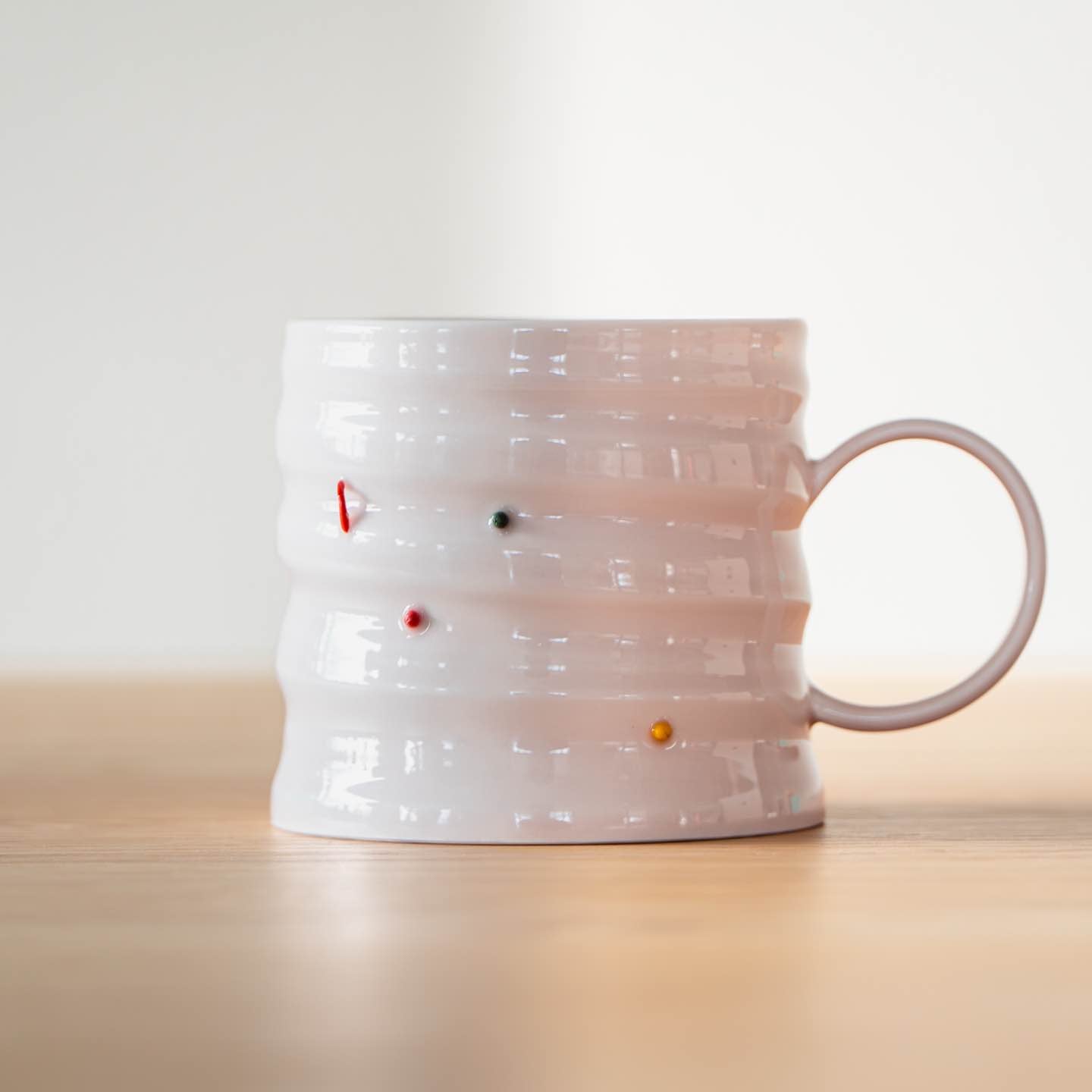Handcrafted Textured Ceramic Mug – Blush Pink