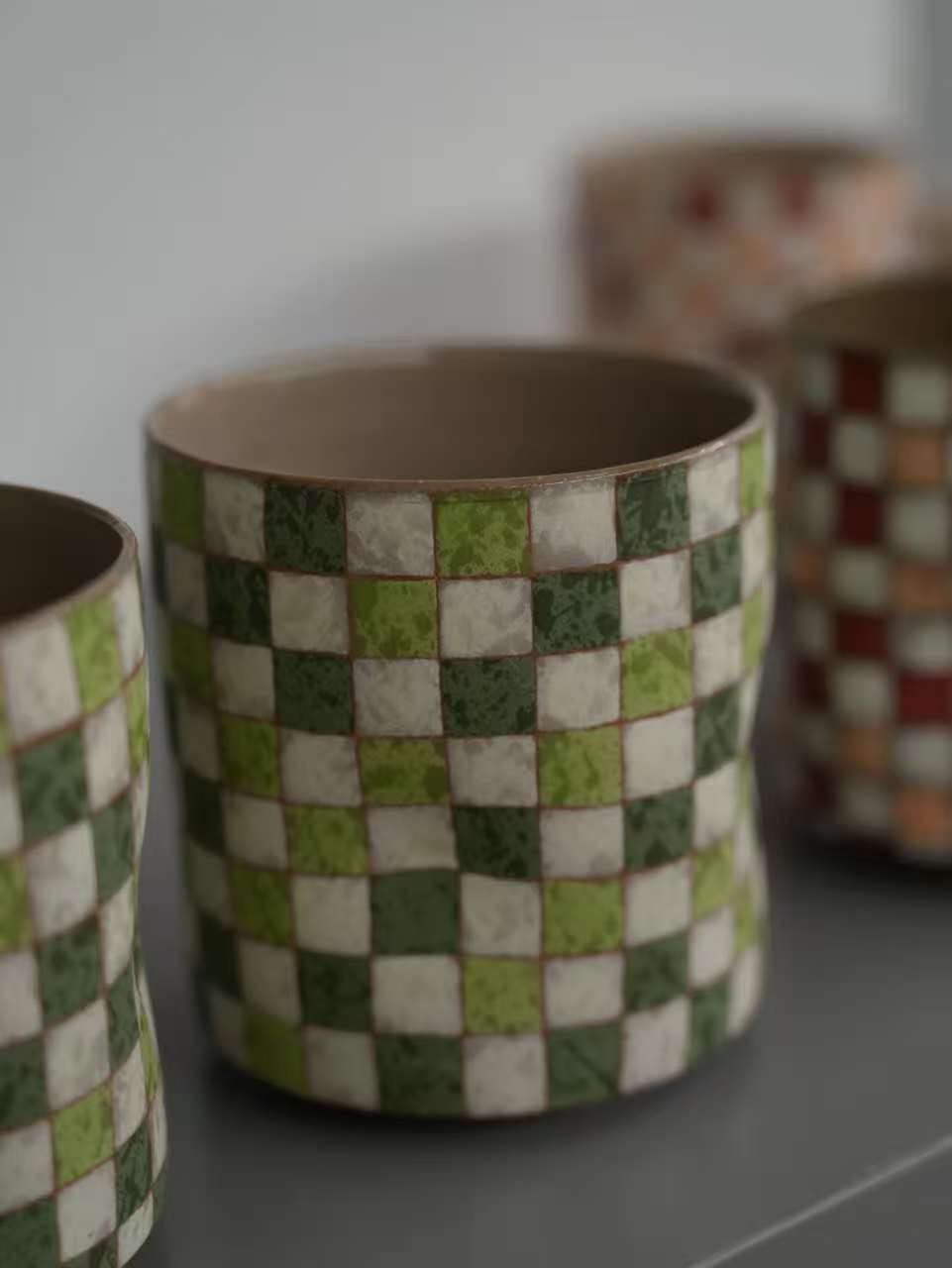 Spring Gingham Pinch Cup