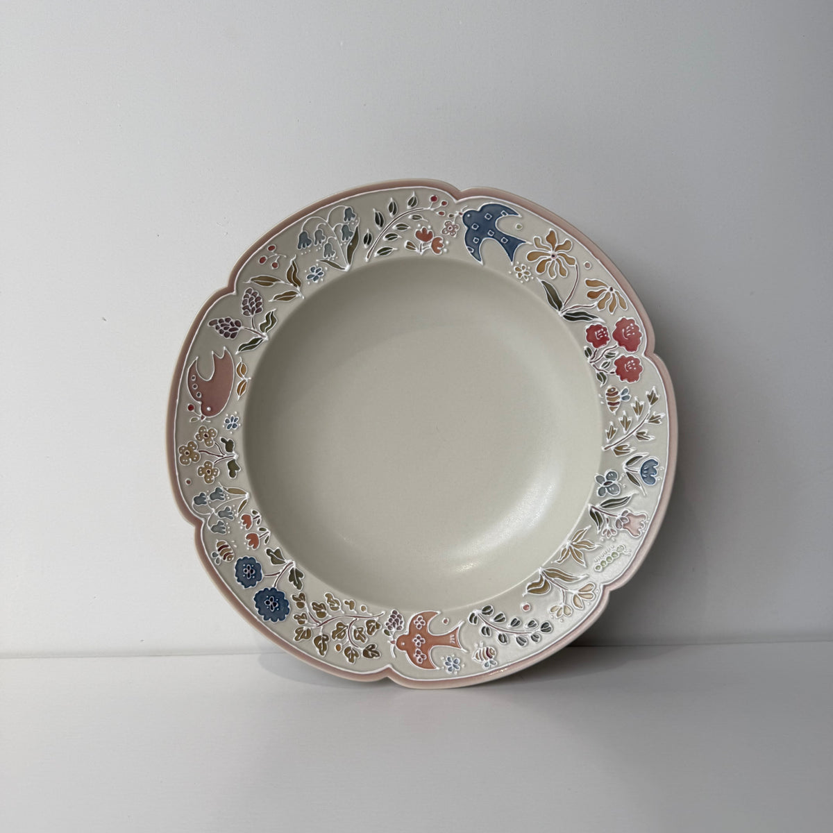 Flying Bird Floral Plate